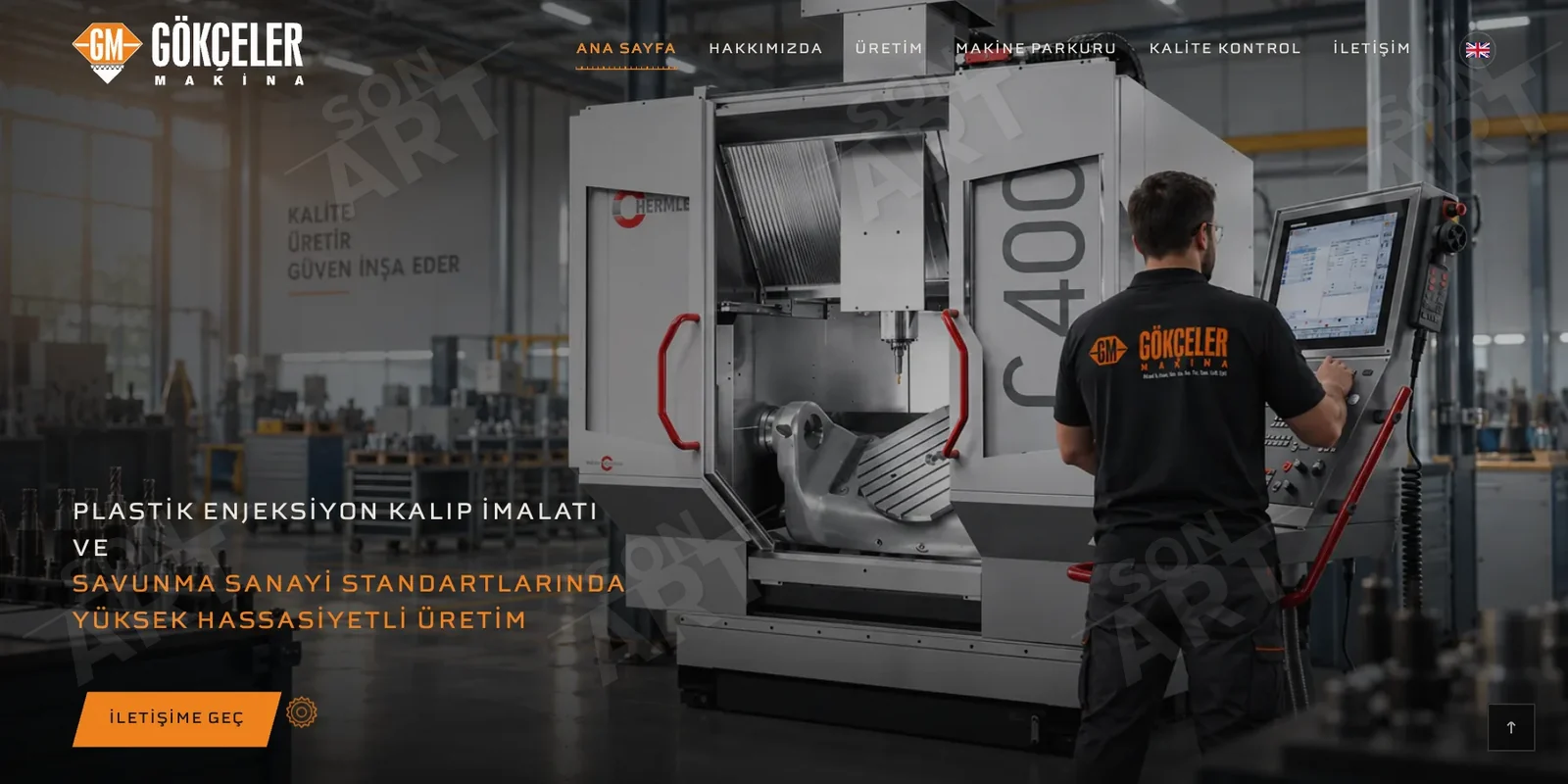 Gökçeler Makina web sitesi tasarımı